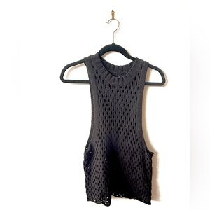 Ali Golden Sample Black Sleeveless Knit Top Vest